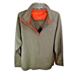 Timberland Shirt Shacket Size X-Large Olive Green 1/4 Zip Polyester Pullover
